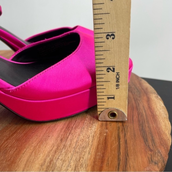 H&M Bright Pink platform sandal Heels ankle strap Sz 9 - Picture 8 of 8